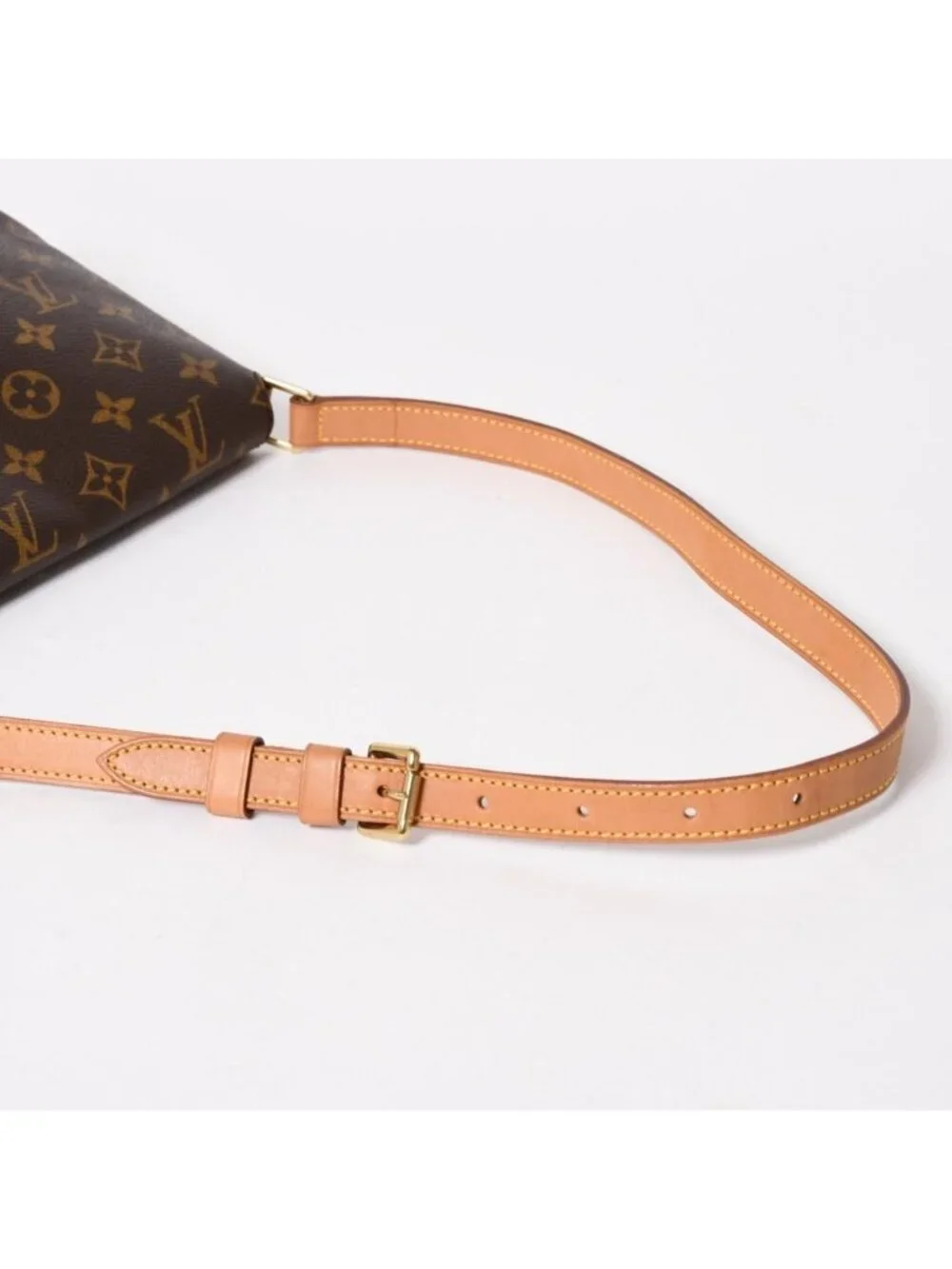 Louis Vuitton Musette Tango Shoulder Bag Monogram Canvas Brown Gold